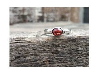 Natural Garnet Silver Ring