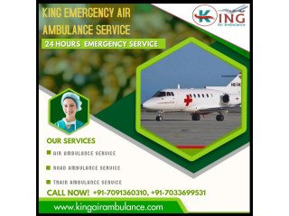 Hire World-Class Air Ambulance in Kolkata with Medical Tool by King