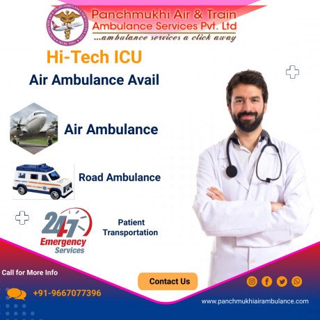 utilize-air-ambulance-in-raipur-with-highly-developed-medical-assistance-by-panchmukhi-big-0